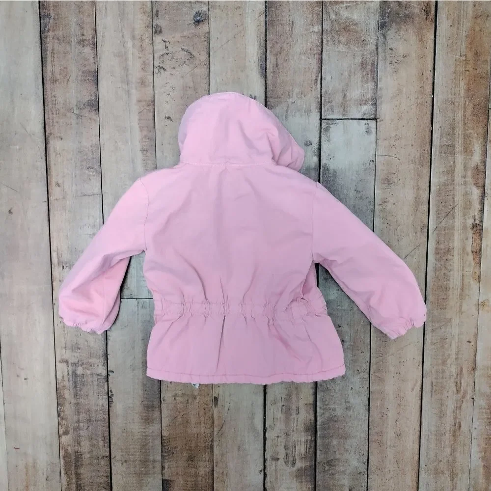 Girls size 12 months light pink canvas jacket lined Vintage